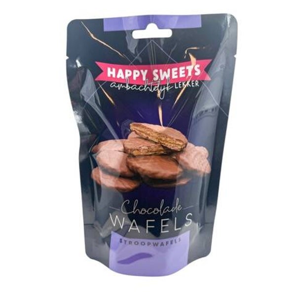 Happy Sweets Chocolade Wafels Pocket 150 gram
