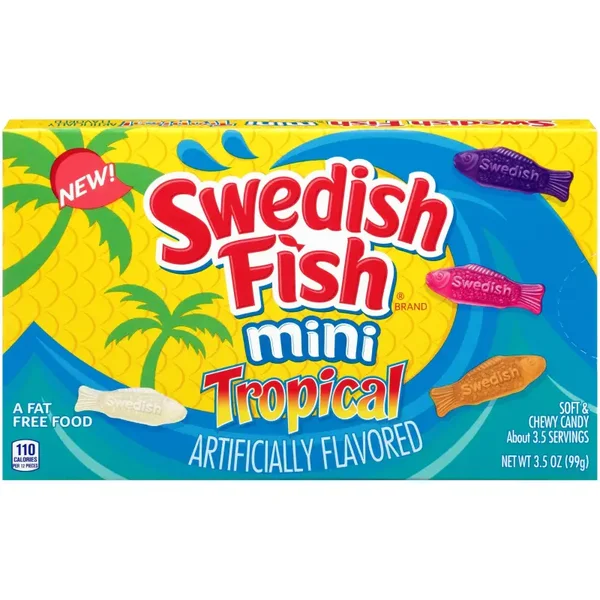12x Swedish Fish mini Tropical 102 gram