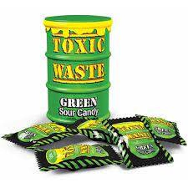 Toxic Waste Green Sour Candy Drums 42 gram