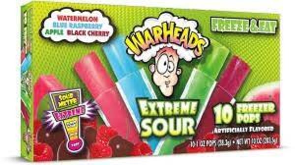 Warheads Freezer pops doos 10 stuks ijsjes