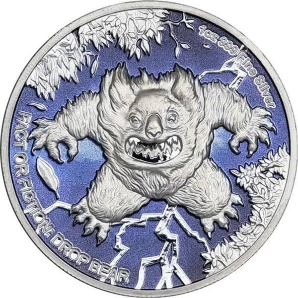 1 oz Silbermünze 2024 Niue Fact or Fiction Drop Bear