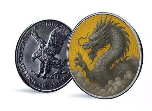 American Eagle Drache der Ordnung Farbe 1 Unze Silber 2025