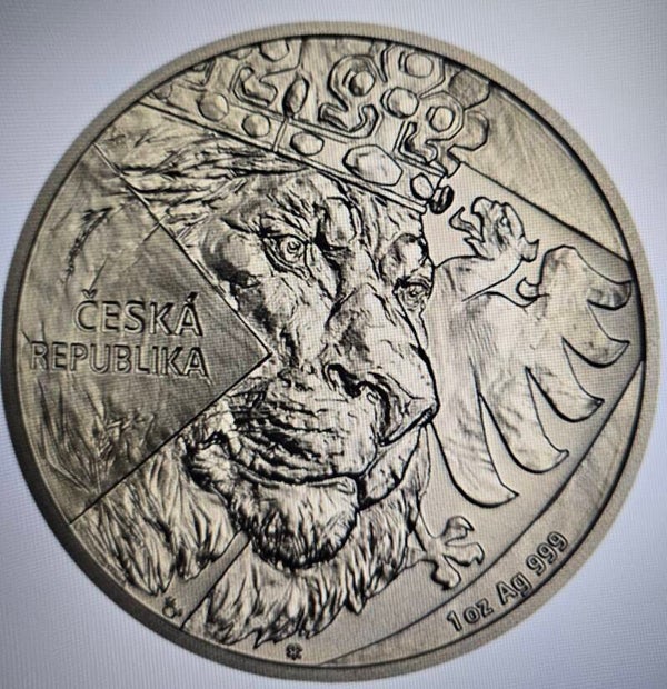 Tschechischer Löwe – Antik 1 Oz Silbermünze 2$ Niue 2024*