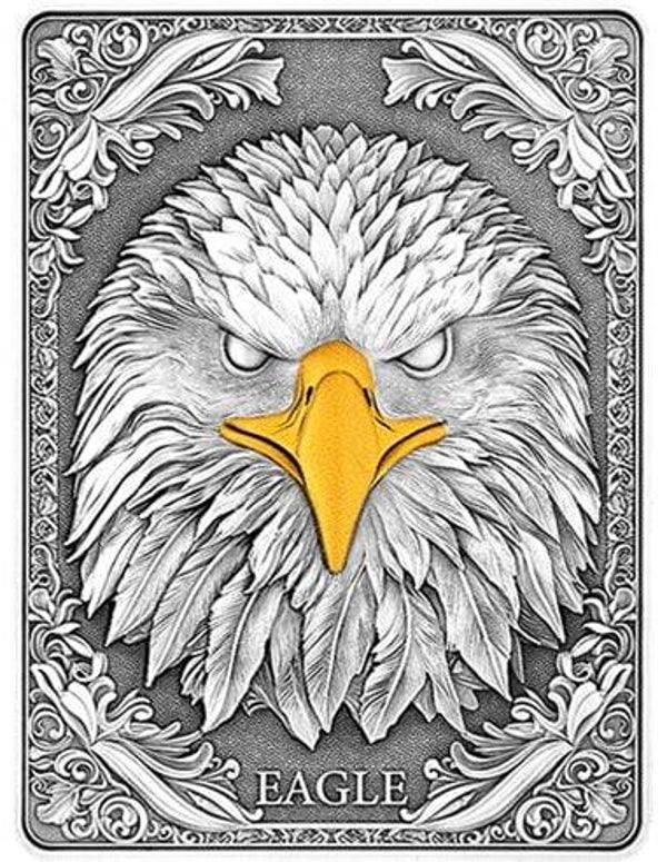 (Auflage: 88 Stück weltweit) EAGLE HR Antik 10 Oz Silberbarren 10$ Fidschi 2025*