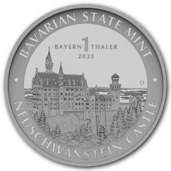 Deutschland 2025 - Schloss Neuschwanstein Ag999 1oz Stgl. Incl. Kapsel