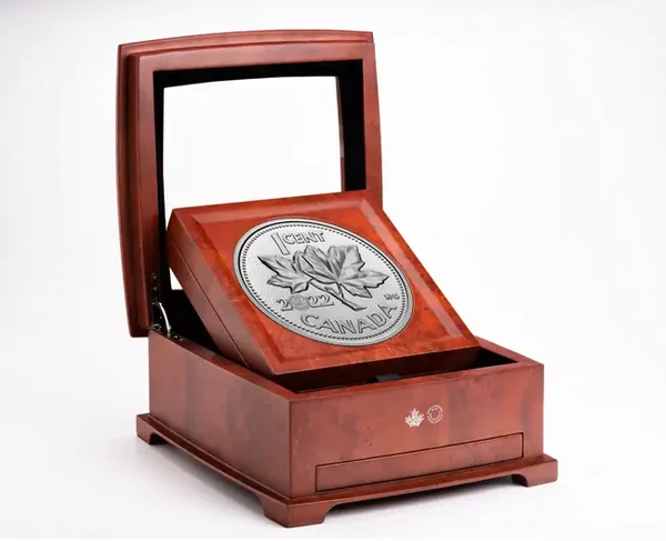 5-kg-Silbermünze 10 Jahre Abschied vom Penny PP Canada 2022