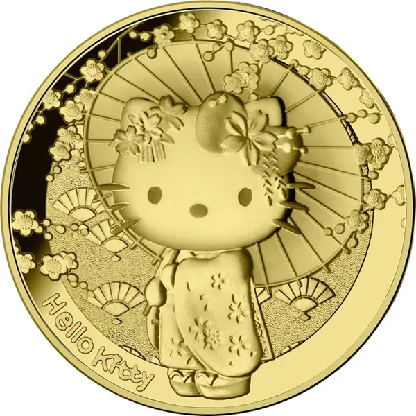50 Jahre Hello Kitty Goldmünze - 50 € PP Japan 2024**