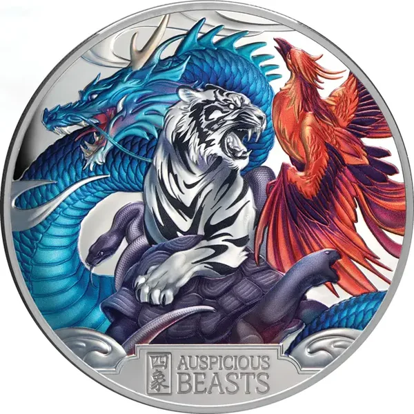 Auspicious Beasts – 10-Dollar-Silbermünze, Niue, PP, 2025