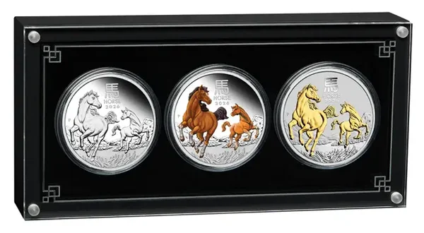 Australien – Lunar Serie III „Jahr des Pferd“ 2026 (Silber, Proof / PP, 3 AUD Set)