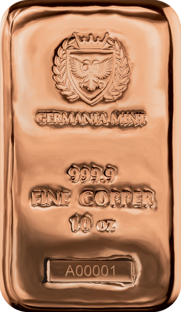 Germania Mint - 10 Unzen Cu 999,9 Geformter Barren