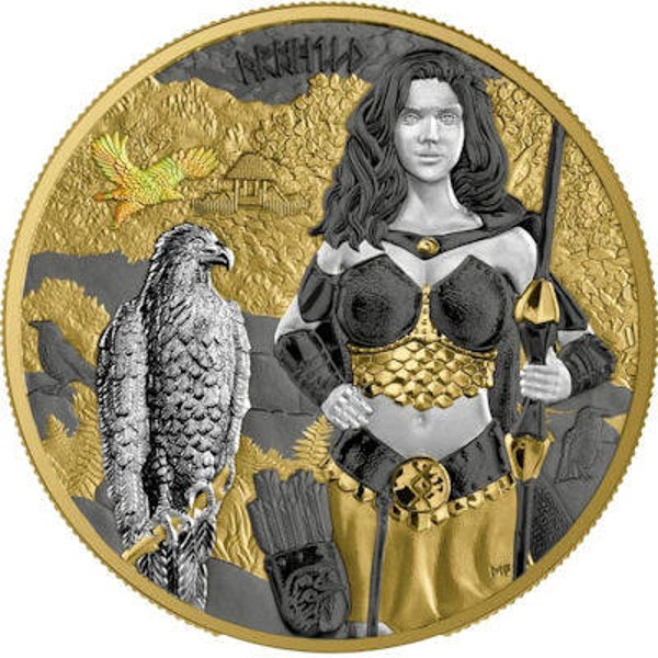 Germania Mint - Valkyries Series: Arnhild Valhalla 2025 - 1 Oz Silbermünze Vergoldet