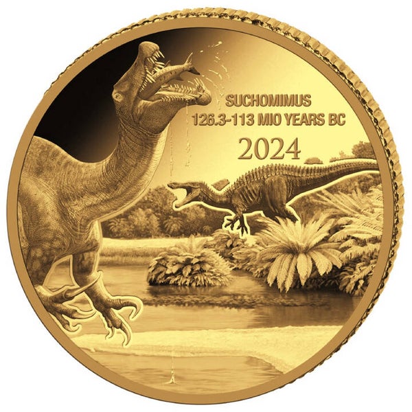 Kongo: Prähistorisches Leben II – Suchomimus 0,5 Gramm Goldmünze 2024**