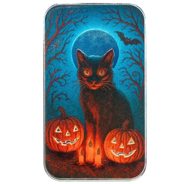 Scottsdale Mint – Black Cat & Pumpkins 1 oz Silberbarren 2025