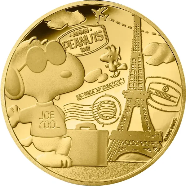 Snoopy – 1/4 oz Goldmünze Frankreich 2025 PP**