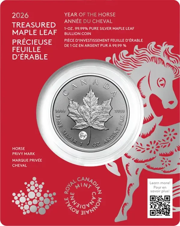 Treasured Maple Leaf - Lunar Pferd Silbermünze 5 CAD  Canada 2026