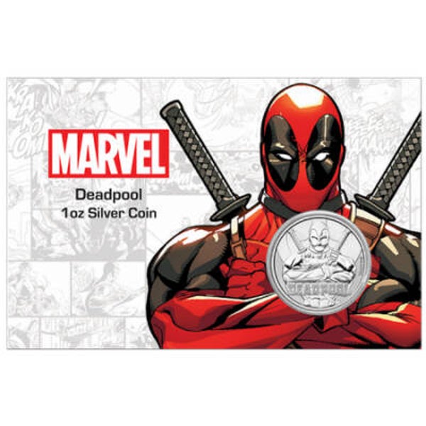 Tuvalu - 1 TVD Marvel Deadpool COMIC Blister 2018 - 1 Oz Silbermünze*