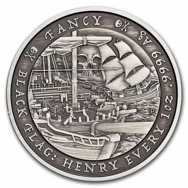 Tuvalu 2023 - Schwarze Flagge - The Fancy Ag999 1oz Antik*