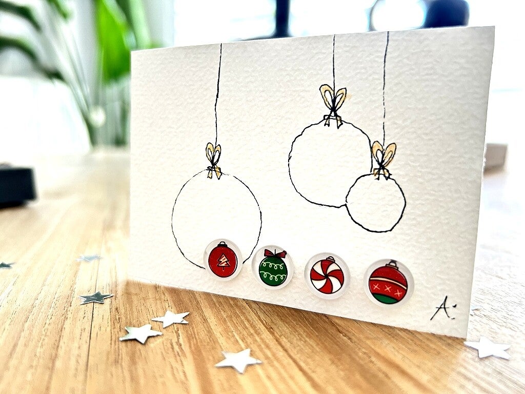 Kerstballen kaartpins
