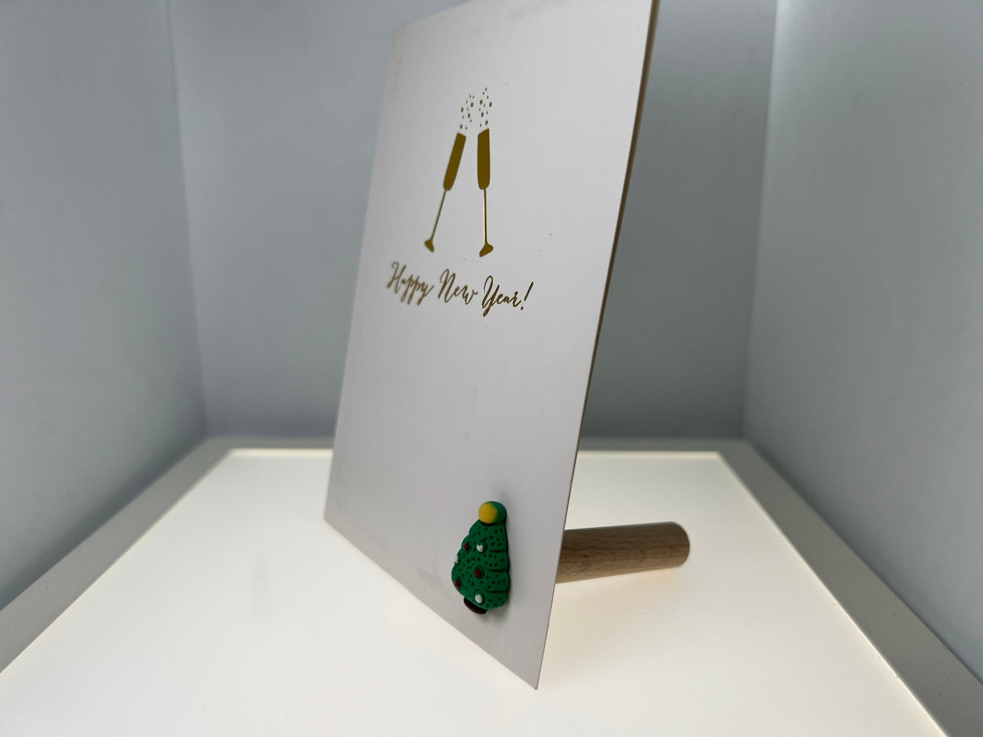 Stijlvolle kerstkaart sprankelend groen goud 3d