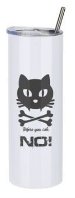 Sublimatie beker met rietje 500 ml.