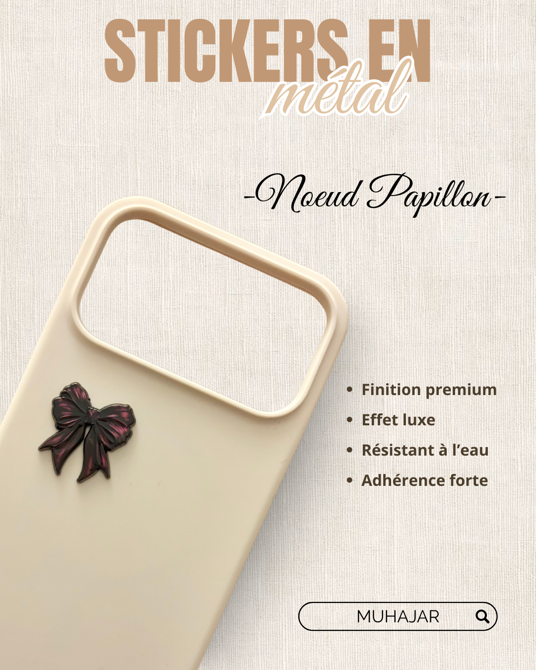 Stickers métal - Noeud papillon