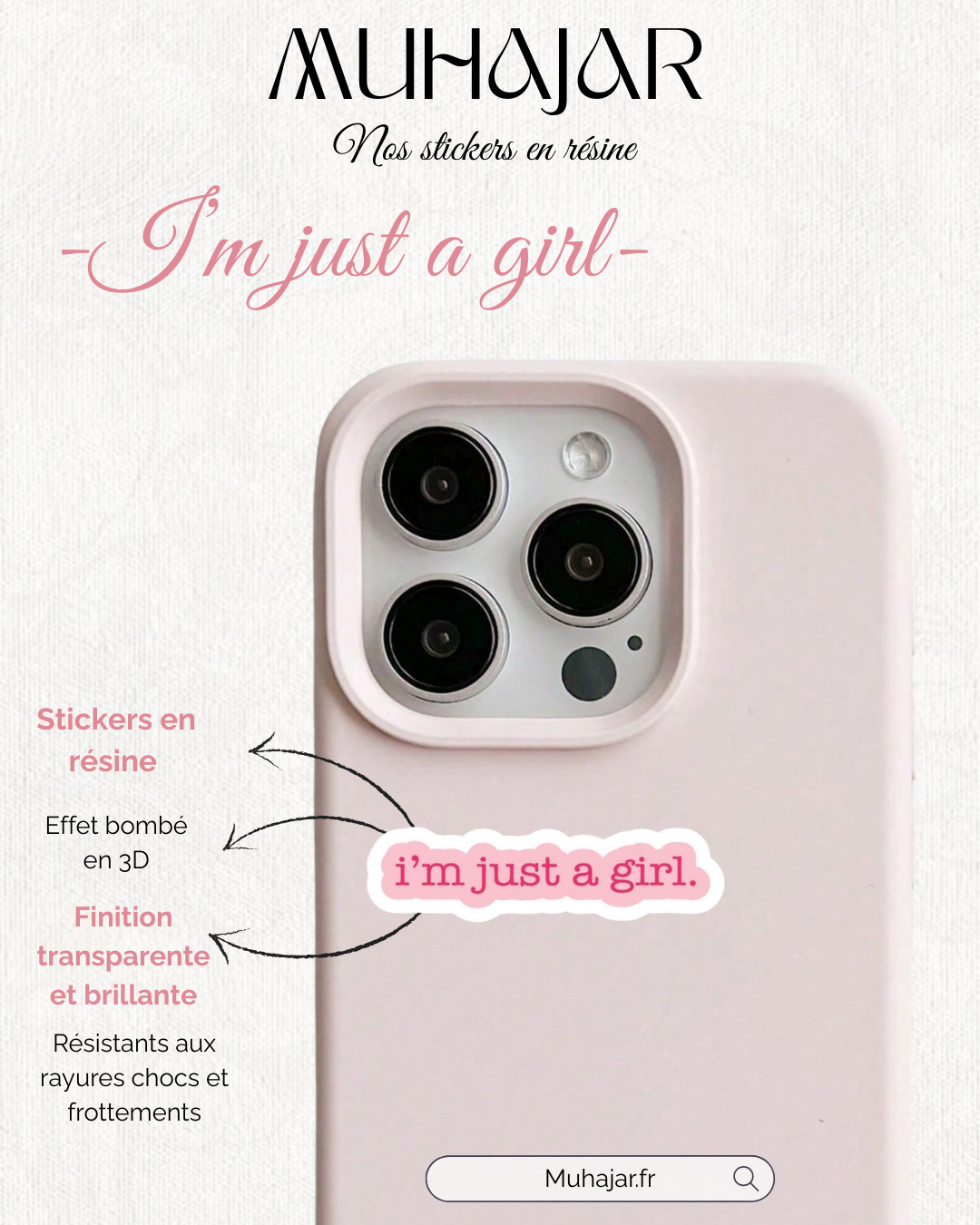 Stickers résine - just girl
