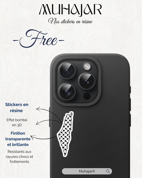 Stickers résine - Palestine Black & White