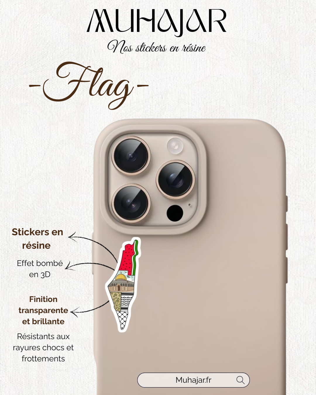 Stickers résine - Palestine Flag