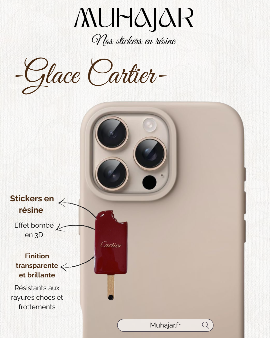 Stickers résine -  glace cartier
