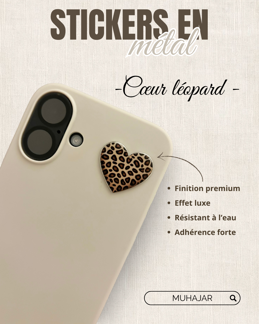 Stickers Métal - Léopard