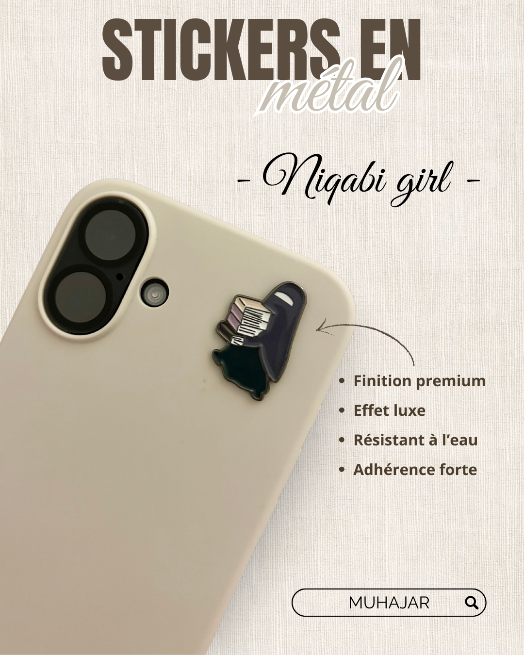 Stickers métal - Niqabi girl