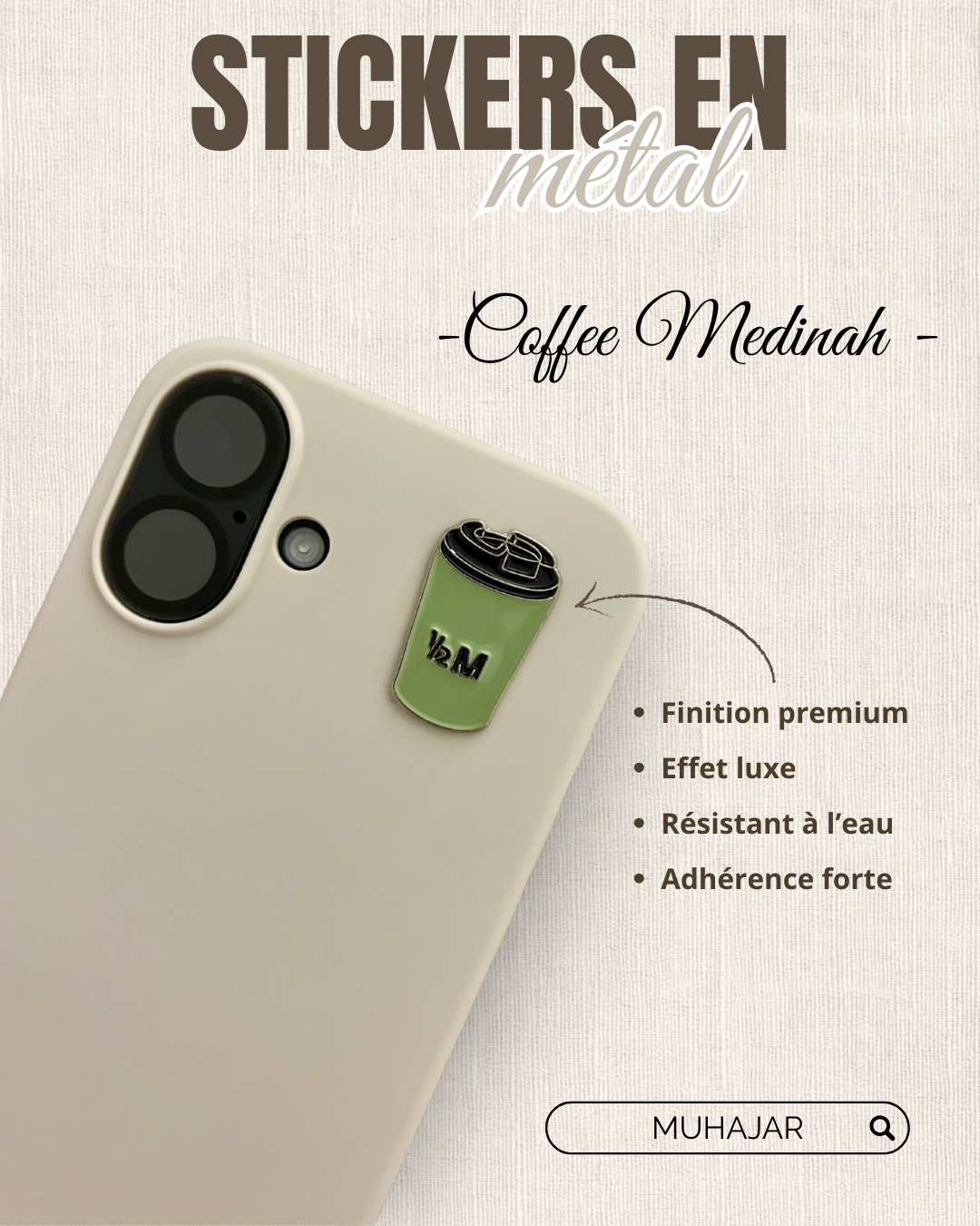 Stickers métal - café de Médine