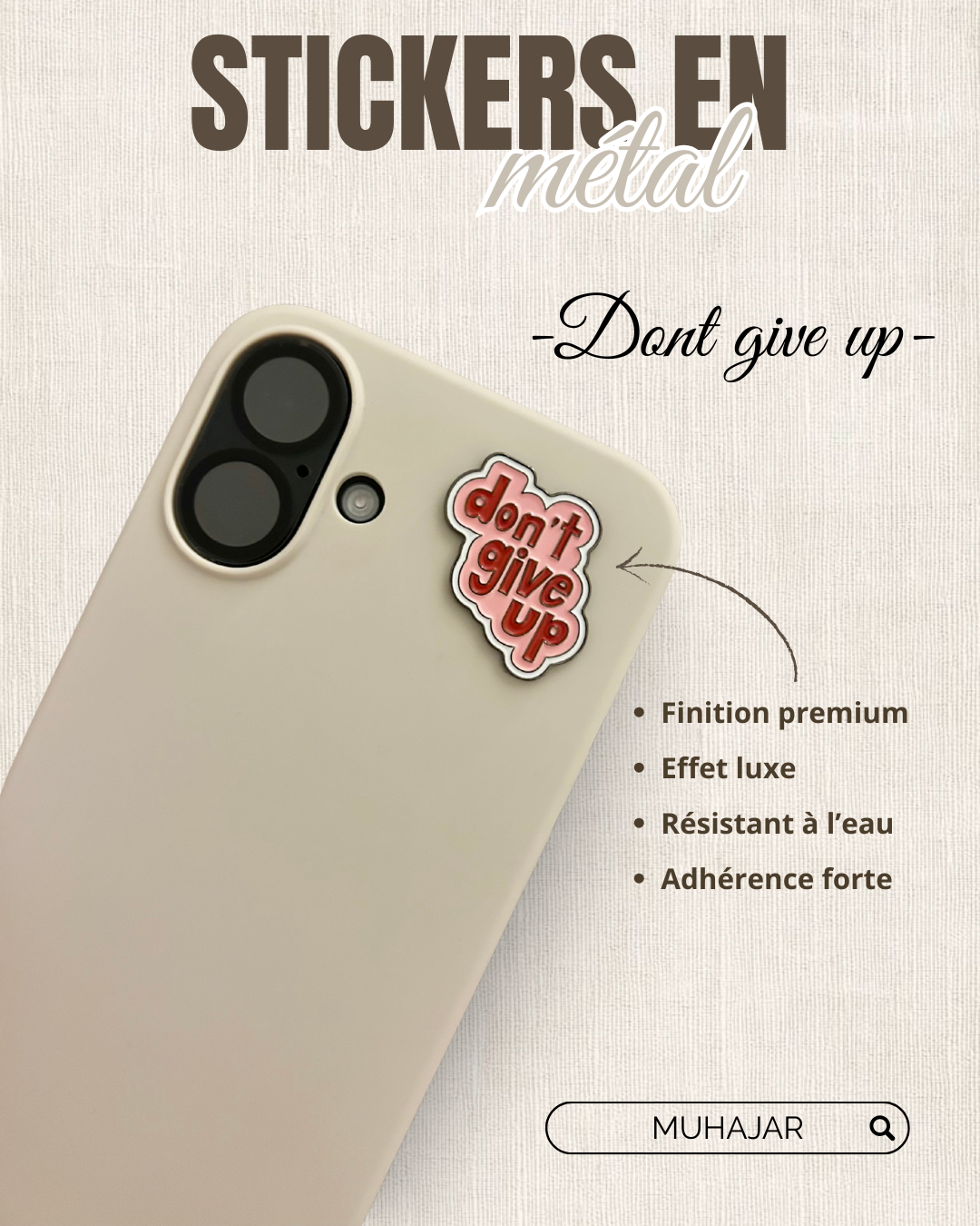 Stickers métal - Dont Give Up