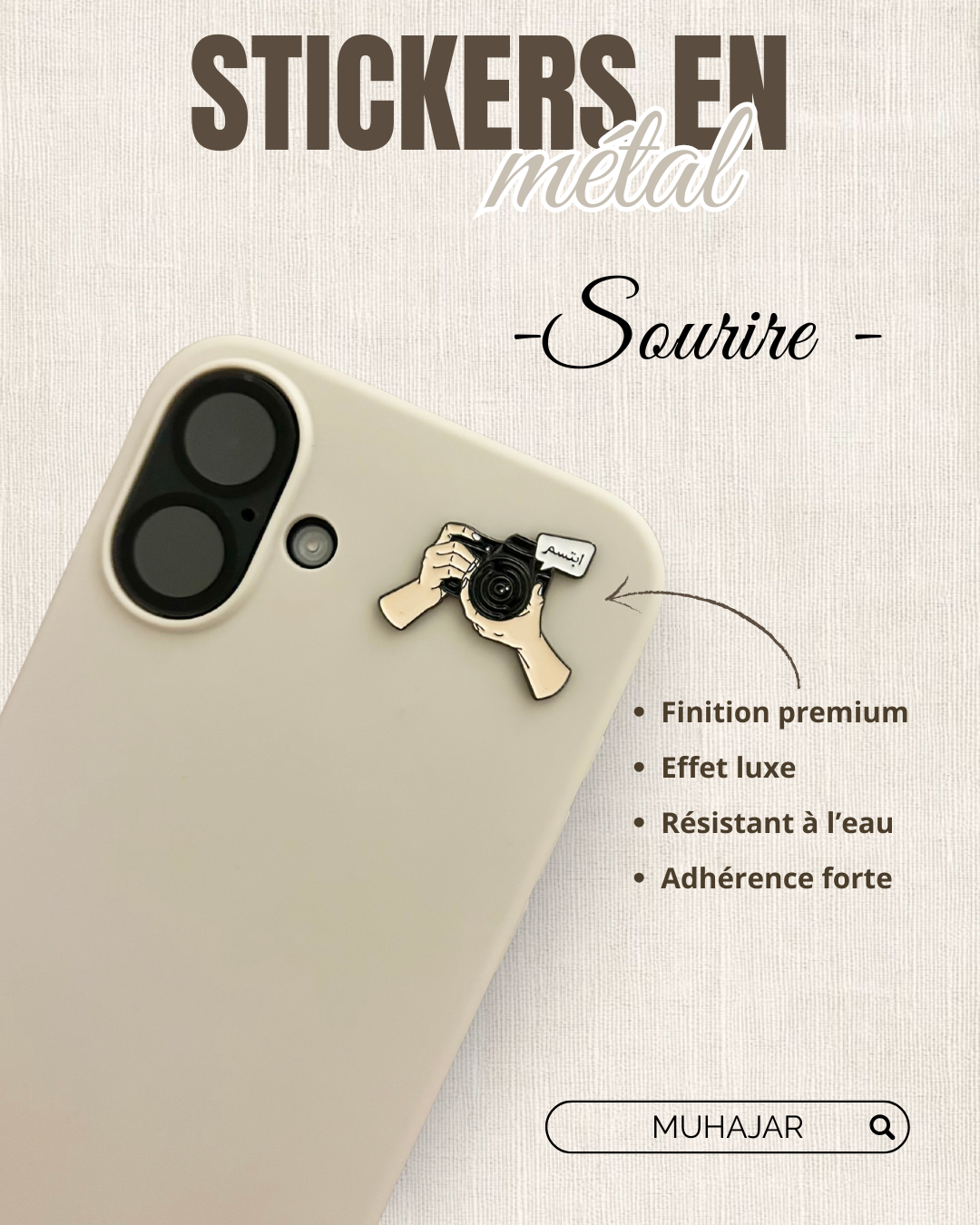 Stickers métal - Sourire