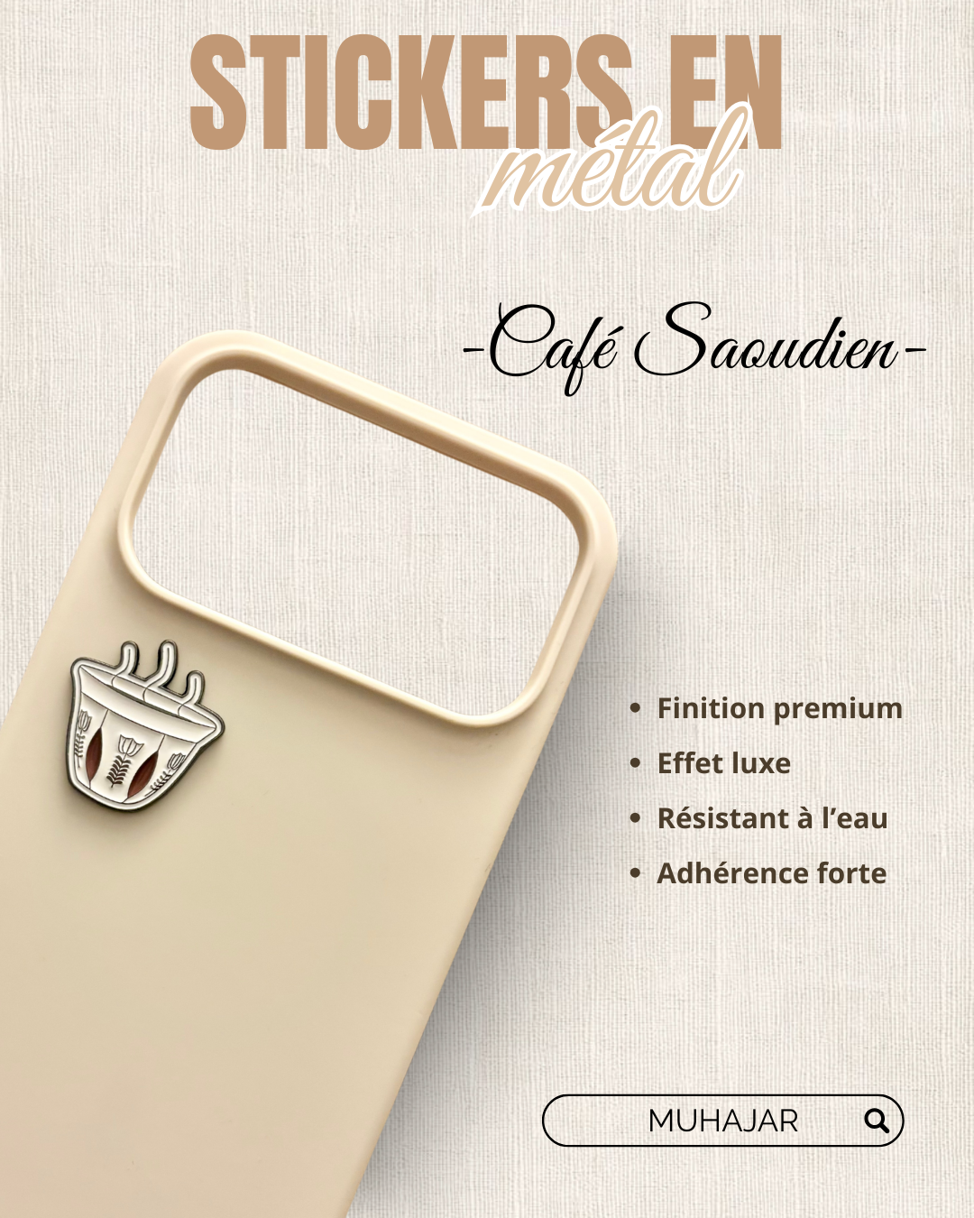 Stickers métal - café saoudien