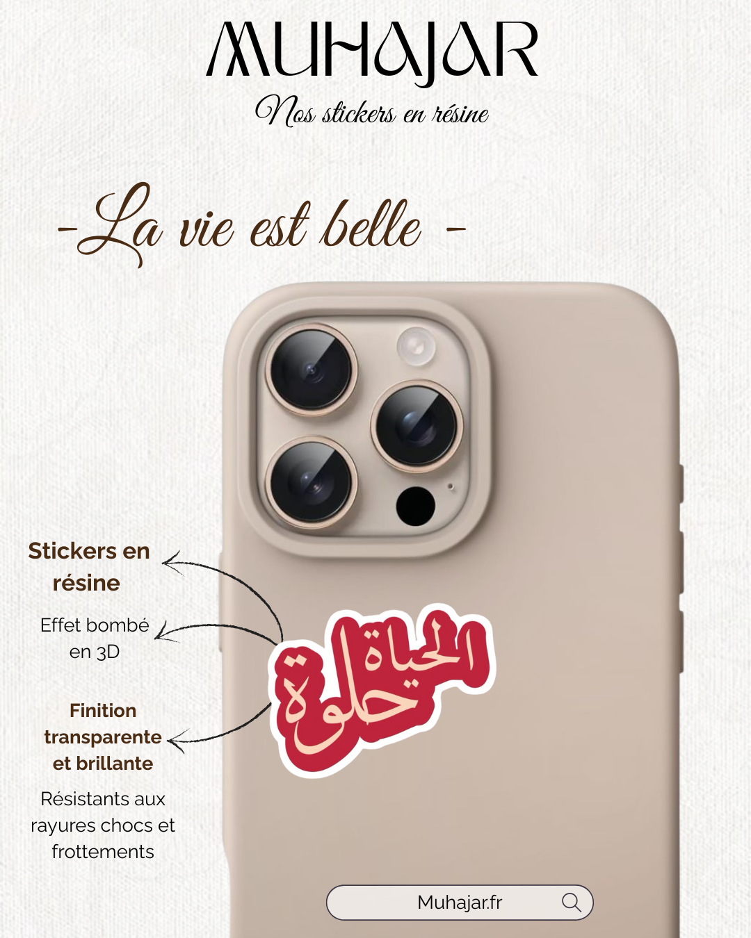 Stickers résine -  la belle vie