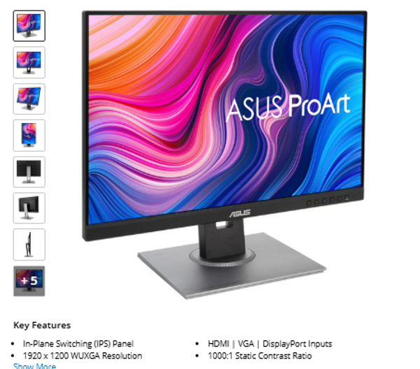 ASUS ProArt Display PA248QV 24.1" 16:10 Adaptive-Sync IPS Monitor