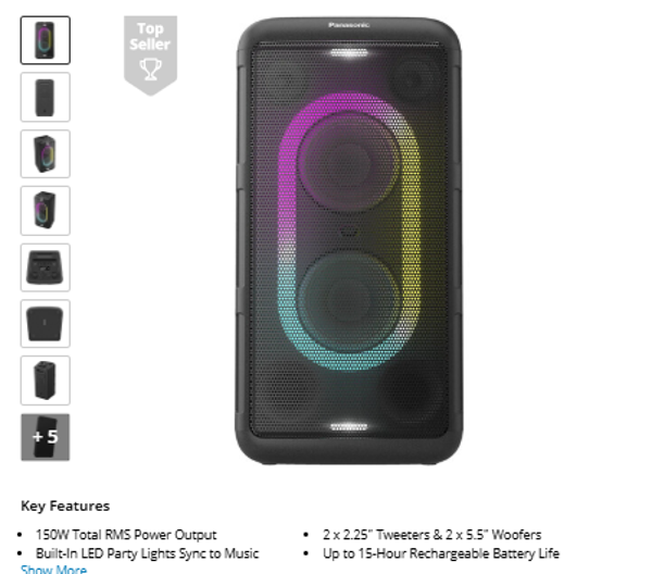 Panasonic BMAX10 Panasonic SC-BMAX10 Portable Bluetooth Party Speaker