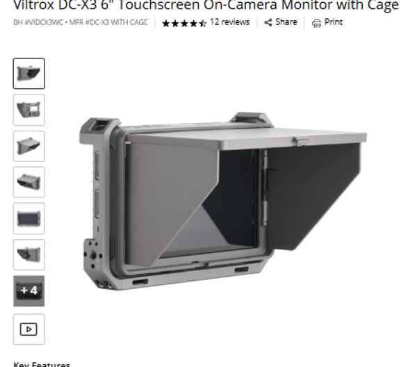 Viltrox DC-X3 6" Touchscreen On-Camera Monitor with Cage