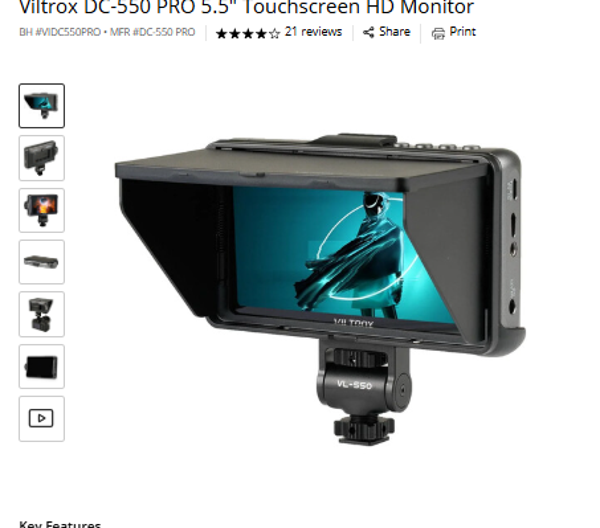Viltrox DC-550 PRO 5.5" Touchscreen HD Monitor