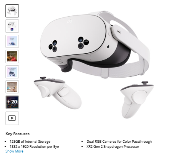 Quest 35 Meta Quest 3S Advanced All-in-One VR Headset (128GB) BH #ME3SVR12BGB. MFR #SK-1000926-01