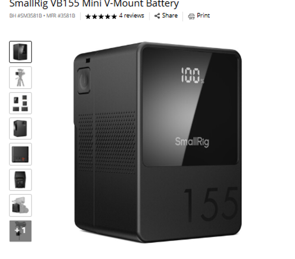 SmallRig VB155 Mini V-Mount Battery