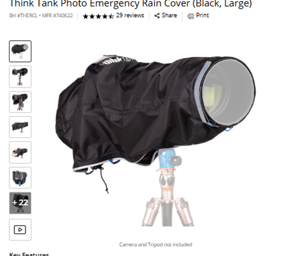 Emergency Rain Cover Think Tank Photo Emergency Rain Cover (Black, Large)