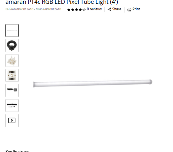 amaran PT4C amaran PT4c RGB LED Pixel Tube Light (4')