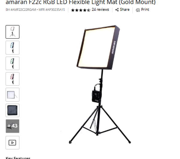 amaran F22C amaran F22c RGB LED Flexible Light Mat (Gold Mount)