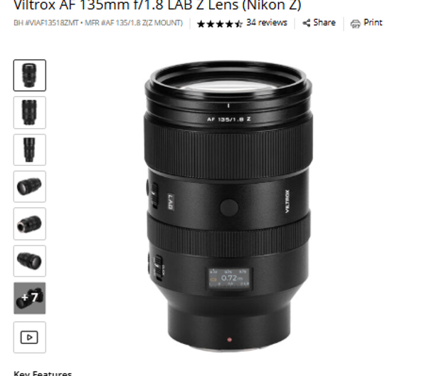 Viltrox AF 135mm f/1.8 Viltrox AF 135mm f/1.8 LAB Z Lens (Nikon Z)