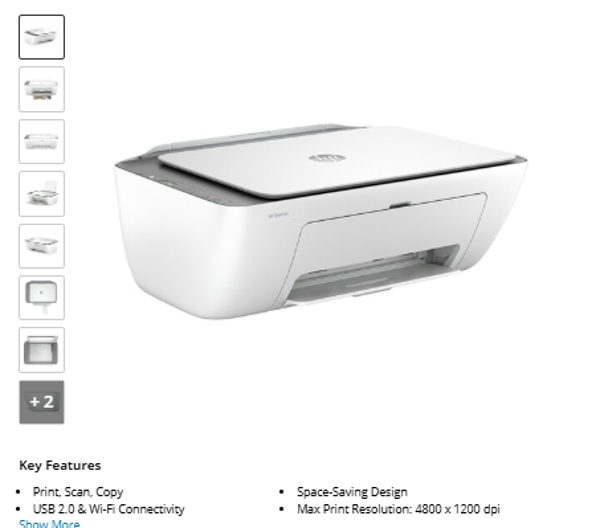 HP Desklet 2855e All-in-One Printer with 3 Months Free Ink Through HP+
