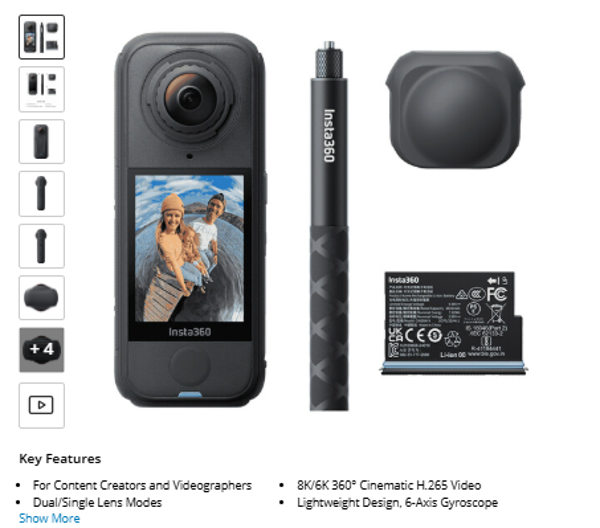 Insta360 X4 Air 360° Action Cam Starter Bundle (Black)