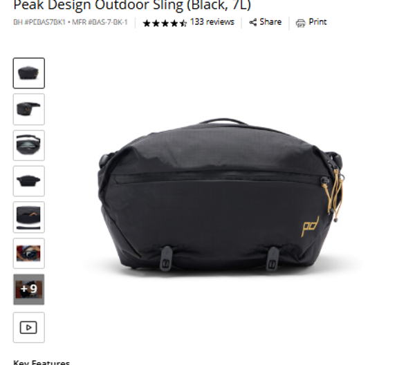 Peak Design Outdoor Sling (Black, 7L)