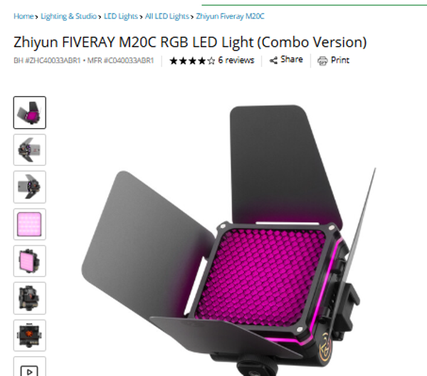 Zhivun Fiveray M20C Zhivun FIVERAY M20C RGB LED Light (Combo Version)